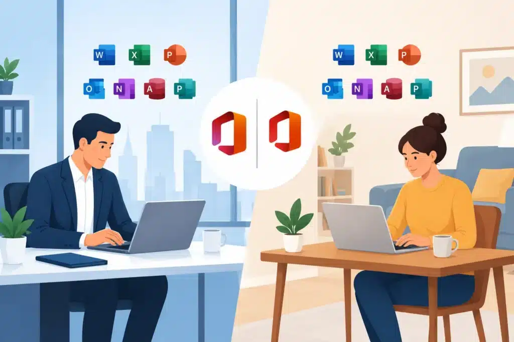 Office Professional Plus versus Home vergelijken